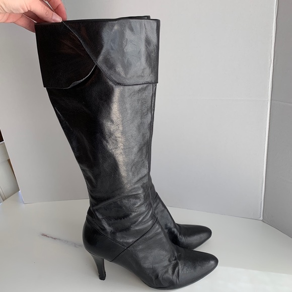 Enzo Angiolini EAKNIT Black Leather Boots 10.5M - Picture 1 of 8